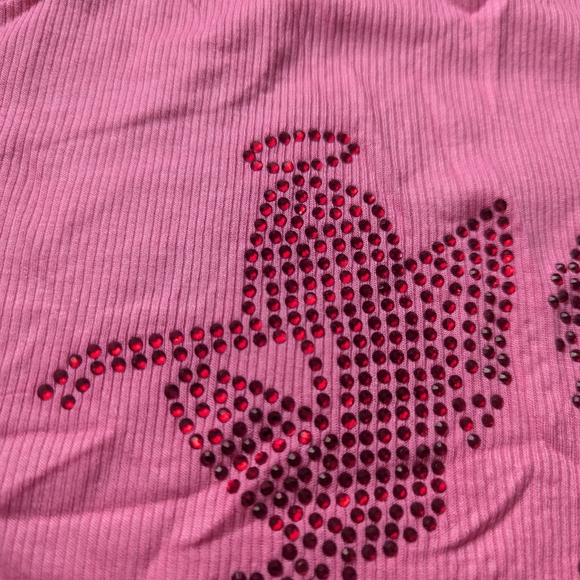 Pink angel & devil sequin baby tee - Picture 3 of 5